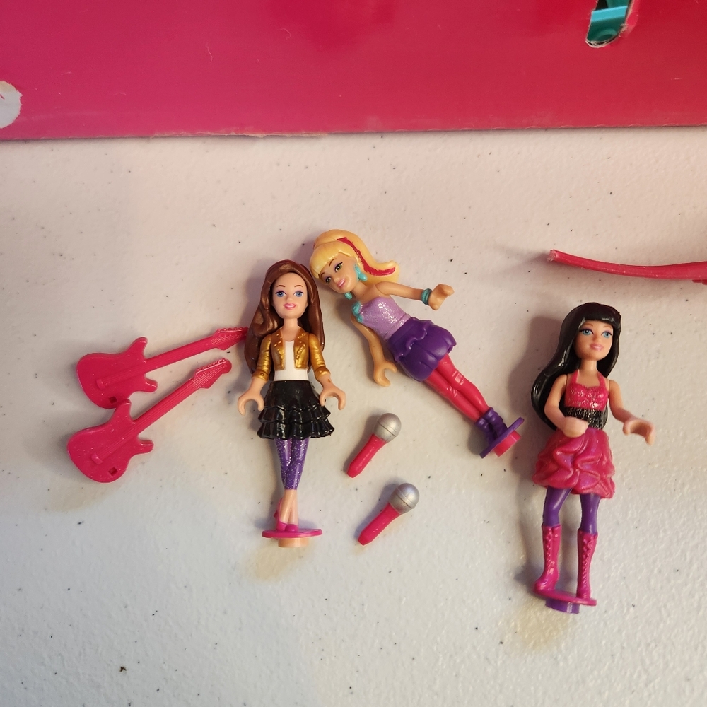 Barbie Mega Bloks Super Star Stage 290 Pcs #80247 2013 Mini Dolls Open Complete - Picture 5 of 9